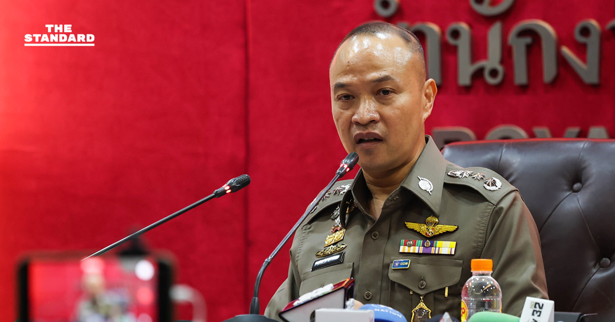 ภาพ พล.ต.ท.ไตรรงค์ ผิวพรรณ โฆษกสำนักงานตำรวจแห่งชาติ แถลงข่าว