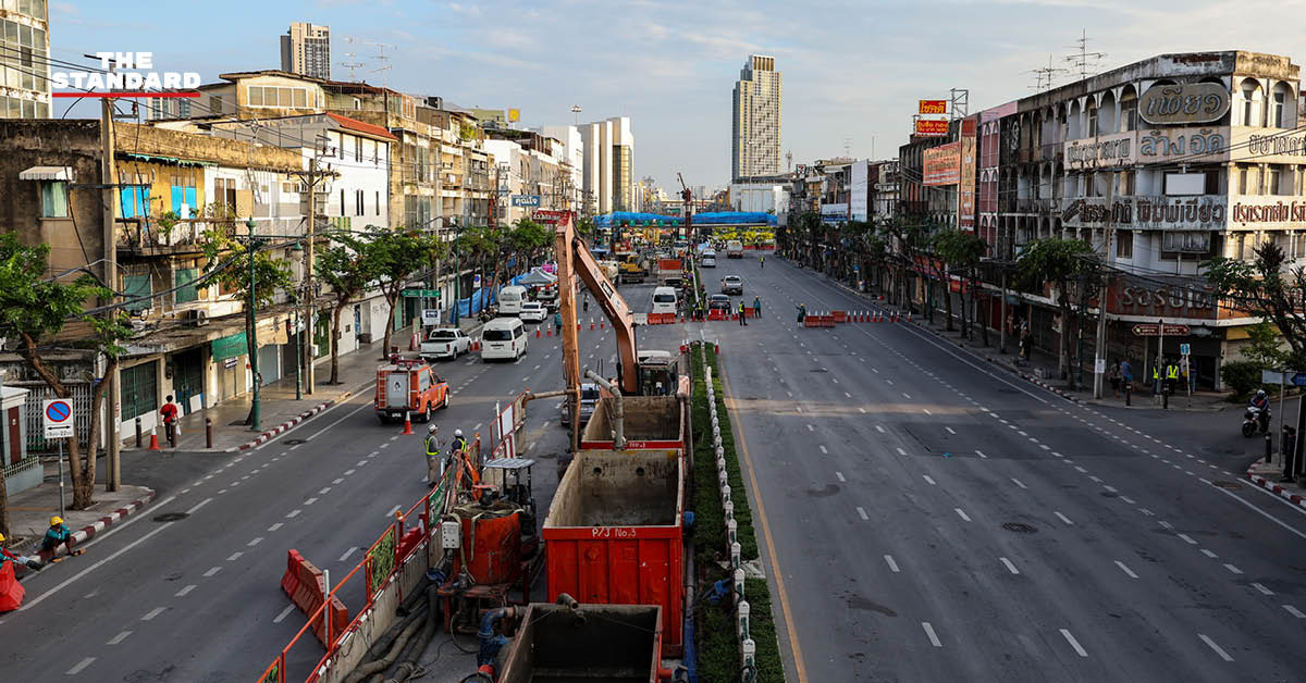 ภาพการจราจรบริเวณวงเวียนใหญ่และถนนประชาธิปก