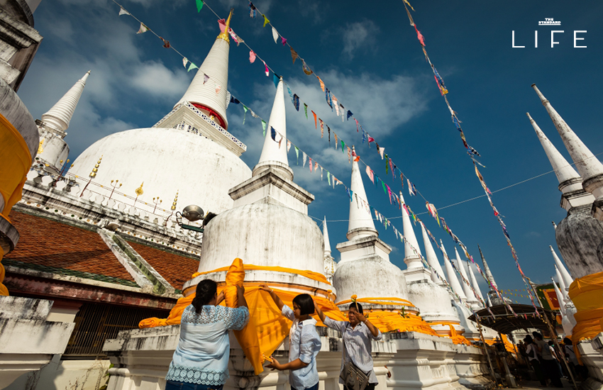 ภาพมุมสูงขององค์พระบรมธาตุเจดีย์ วัดพระมหาธาตุวรมหาวิหาร นครศรีธรรมราช 1