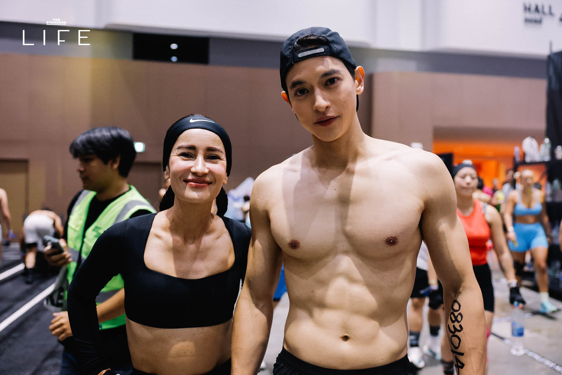 แอน ทองประสม และ เจมส์ จิรายุ ตั้งศรีสุข ในการแข่งขัน HYROX Mixed Doubles 1