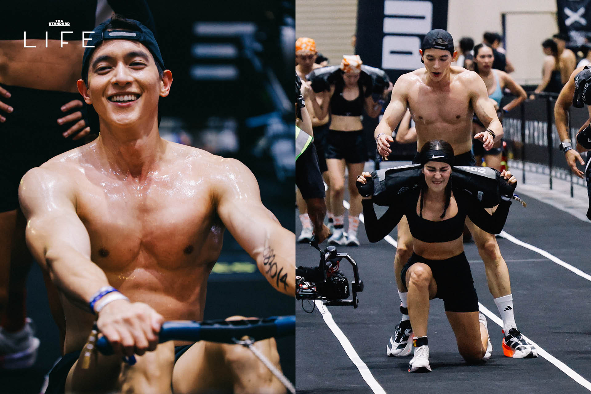 แอน ทองประสม และ เจมส์ จิรายุ ตั้งศรีสุข ในการแข่งขัน HYROX Mixed Doubles 5