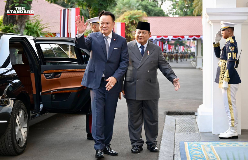 อนุทิน ชาญวีรกูล และประธานาธิบดีอินโดนีเซีย ปราโบโว ซูบียันโต ในพิธีต้อนรับอย่างเป็นทางการ 2