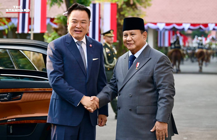 อนุทิน ชาญวีรกูล และประธานาธิบดีอินโดนีเซีย ปราโบโว ซูบียันโต ในพิธีต้อนรับอย่างเป็นทางการ 3