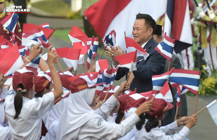 อนุทิน ชาญวีรกูล และประธานาธิบดีอินโดนีเซีย ปราโบโว ซูบียันโต ในพิธีต้อนรับอย่างเป็นทางการ 4
