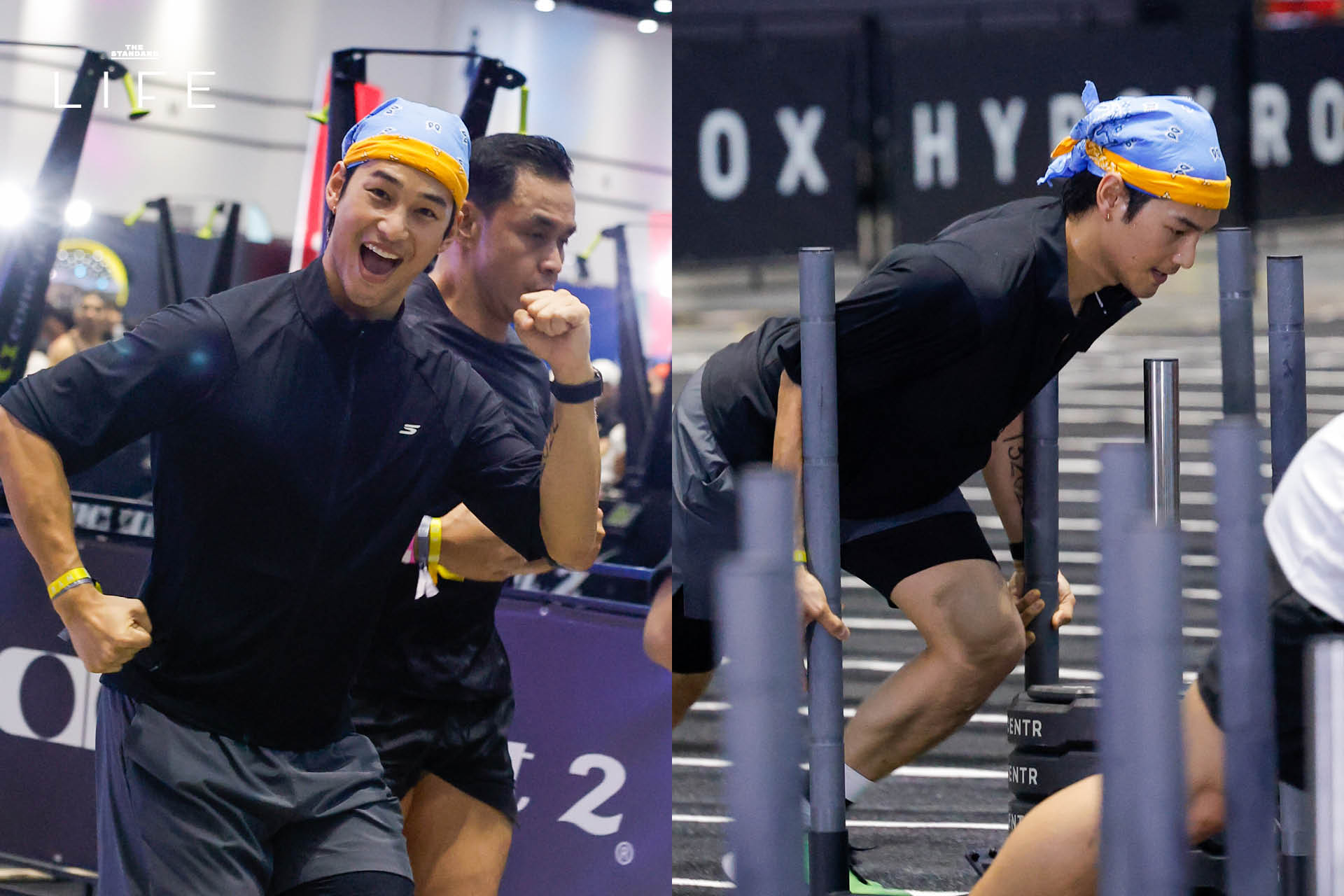 นักกีฬาจำนวนมากกำลังแข่งขันในงาน BYD HYROX Bangkok 7
