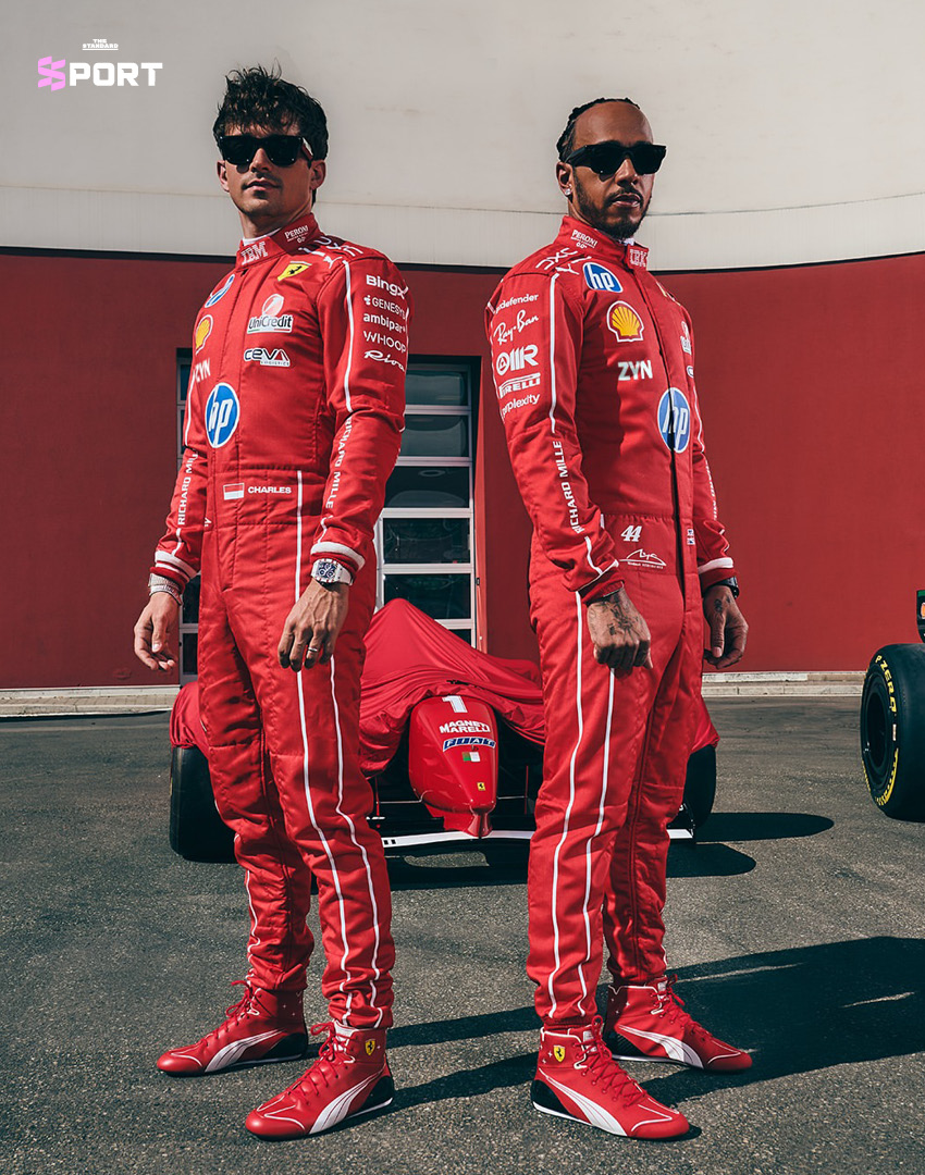 ชุดแข่งพิเศษของเฟอร์รารีที่ ลูอิส แฮมิลตัน และ ชาร์ลส์ เลอแคลร์ จะสวมในศึก F1 อิตาเลียน กรังด์ปรีซ์ 1