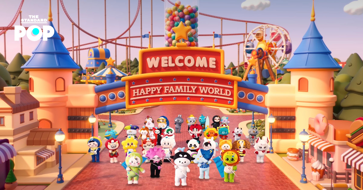 ภาพมาสคอต GMMTV Fandom Characters รวมตัวกันในมิวสิกวิดีโอเพลง Happy Family