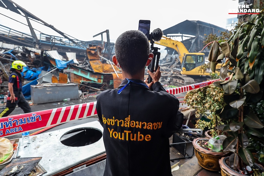 เจ้าหน้าที่กรุงเทพมหานครเร่งสำรวจความเสียหายและช่วยเหลือผู้ประสบภัยจากเหตุเพลิงไหม้คลองถมเซ็นเตอร์ 9