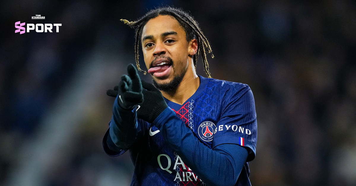 แบรดลีย์ บาร์โคลา นักเตะ PSG กำลังฉลองประตู
