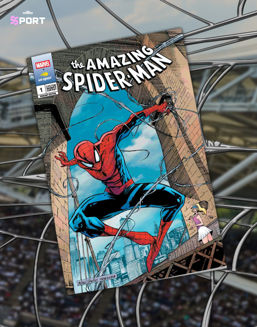 ภาพปกคอมมิค Spider-Man ฉบับพิเศษที่ Marvel ร่วมกับ USTA จัดทำขึ้นสำหรับ US Open 5