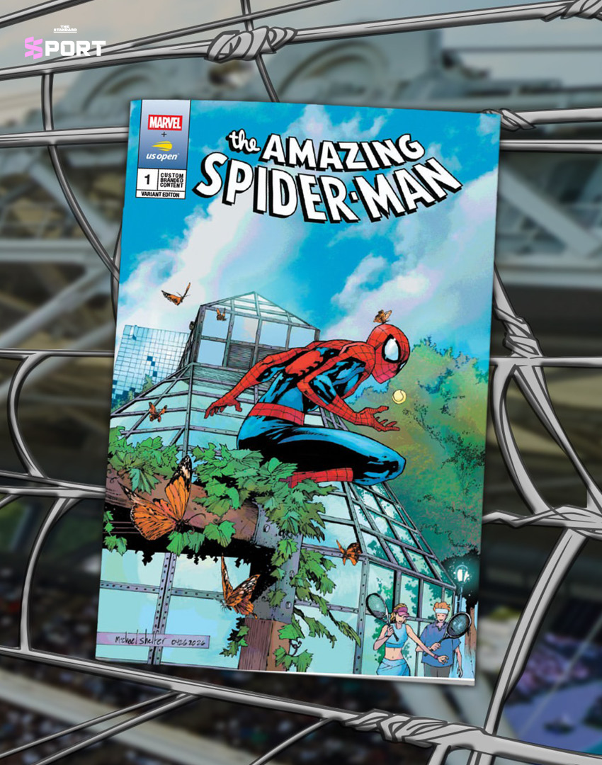 ภาพปกคอมมิค Spider-Man ฉบับพิเศษที่ Marvel ร่วมกับ USTA จัดทำขึ้นสำหรับ US Open 6