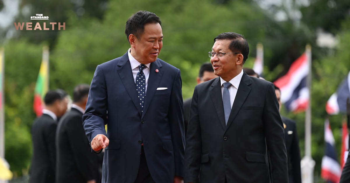 ภาพผู้นำไทยและเมียนมาหารือความร่วมมือทางเศรษฐกิจ