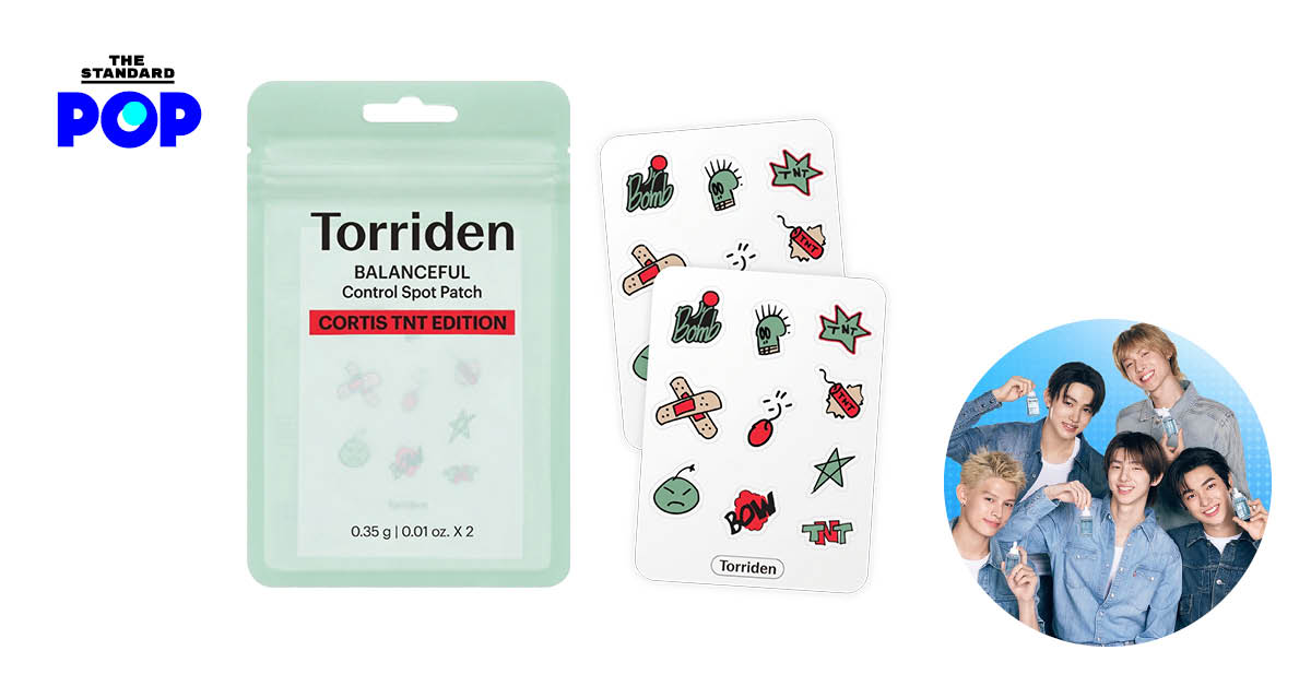 ภาพผลิตภัณฑ์แผ่นแปะสิว Torriden x CORTIS ที่ออกแบบโดยเมมเบอร์วง