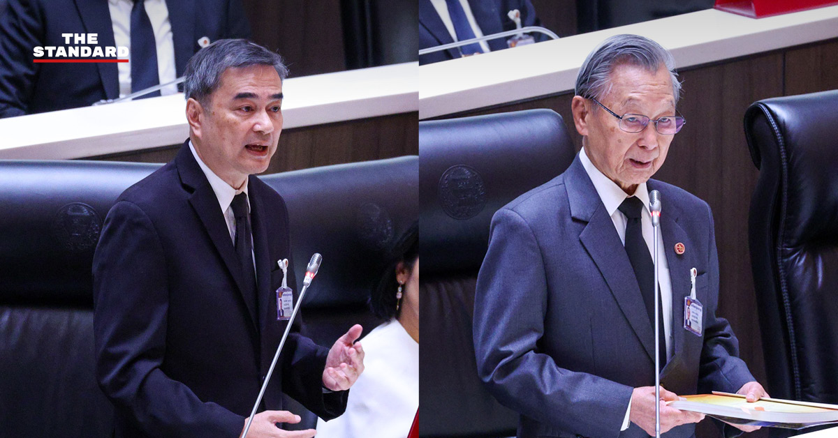 อภิสิทธิ์ เวชชาชีวะ และ ชวน หลีกภัย อภิปรายในที่ประชุมสภาผู้แทนราษฎร
