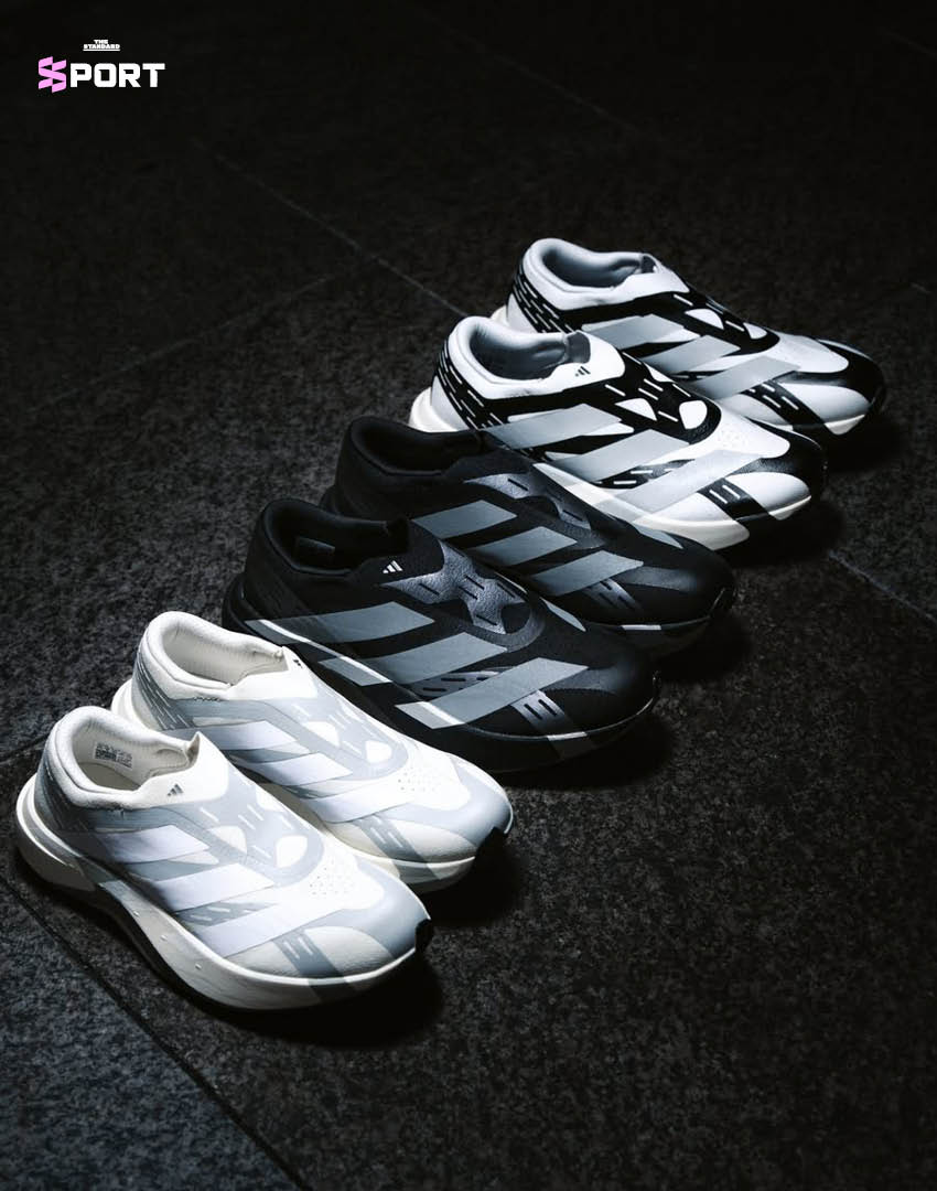 รองเท้าวิ่ง adidas Adizero EVO SL Laceless สีขาว-ดำ แบบไร้เชือก 1