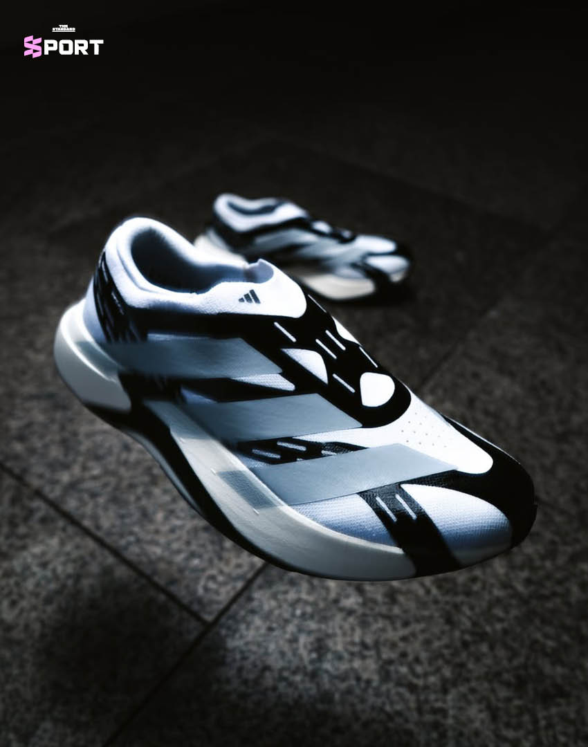 รองเท้าวิ่ง adidas Adizero EVO SL Laceless สีขาว-ดำ แบบไร้เชือก 8