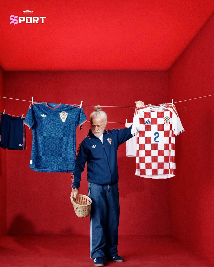 ภาพชุดแข่งทีมชาติโครเอเชียใหม่จาก adidas ที่มีลวดลายอักษรโบราณและงานลูกไม้ 2