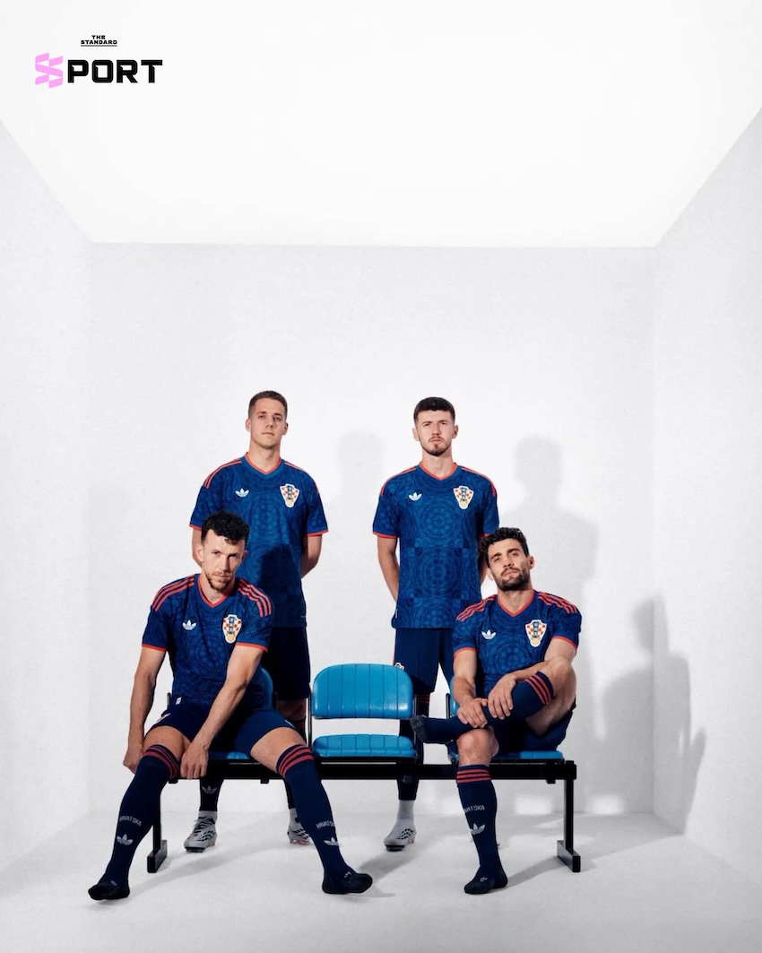 ภาพชุดแข่งทีมชาติโครเอเชียใหม่จาก adidas ที่มีลวดลายอักษรโบราณและงานลูกไม้ 7