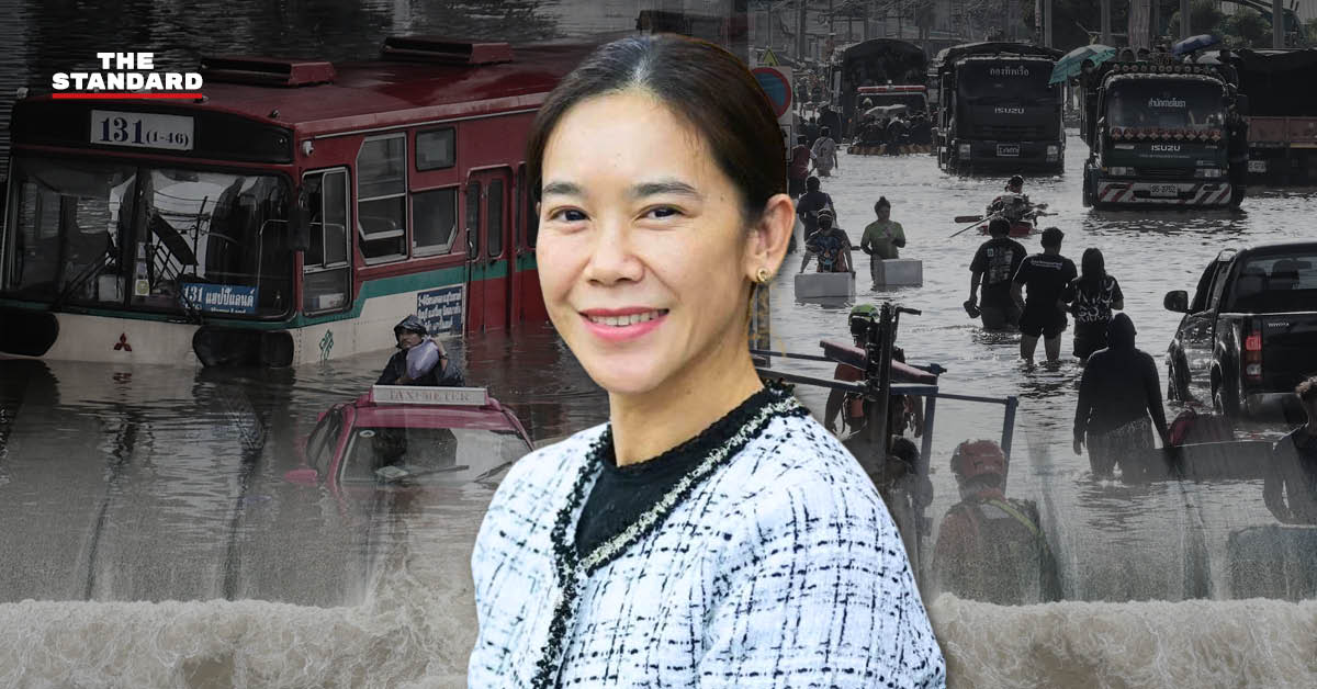 ภาพ รศ.ดร.สิตางศุ์ พิลัยหล้า อาจารย์ภาควิชาวิศวกรรมทรัพยากรน้ำ มหาวิทยาลัยเกษตรศาสตร์ อธิบายปัญหาน้ำท่วมกรุงเทพฯ