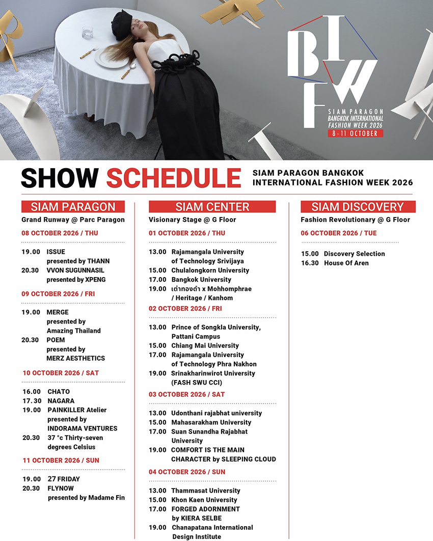 ภาพโปรโมทงาน Bangkok International Fashion Week 2026 ที่สยามพารากอน 1