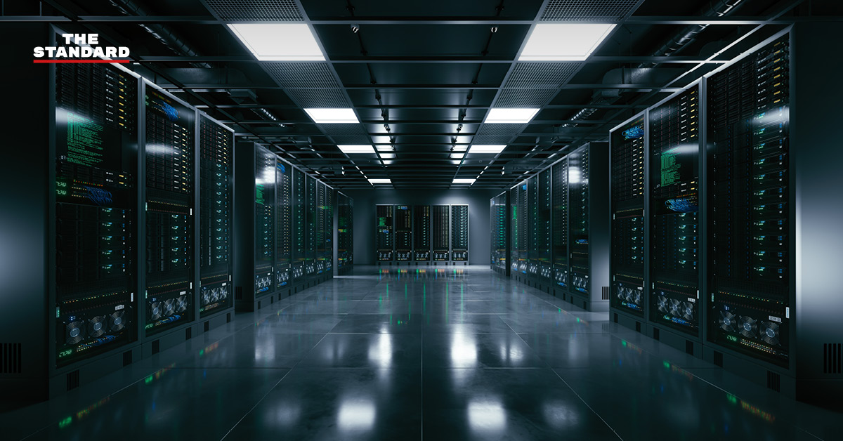 ภาพ Data Center แสดงถึงการใช้พลังงานและโครงสร้างพื้นฐานดิจิทัล