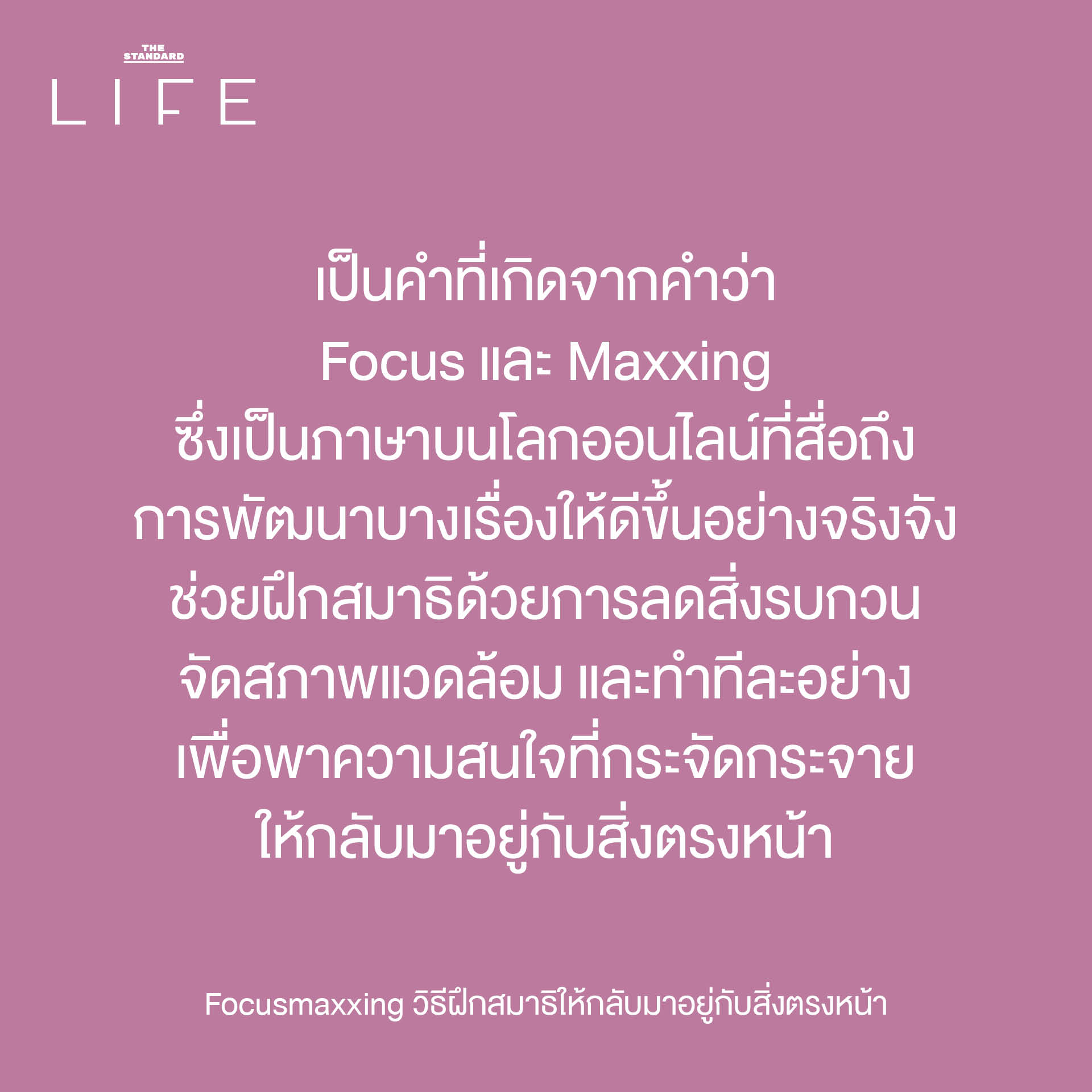 ภาพประกอบแสดงการจดจ่อกับสิ่งตรงหน้าเพื่อฝึกสมาธิแบบ Focusmaxxing 1