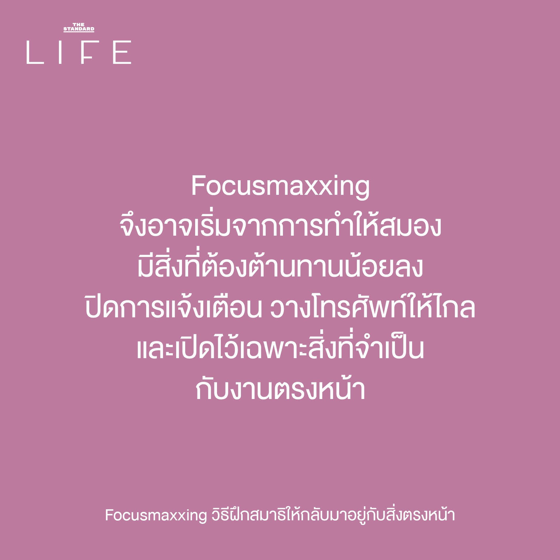 ภาพประกอบแสดงการจดจ่อกับสิ่งตรงหน้าเพื่อฝึกสมาธิแบบ Focusmaxxing 5