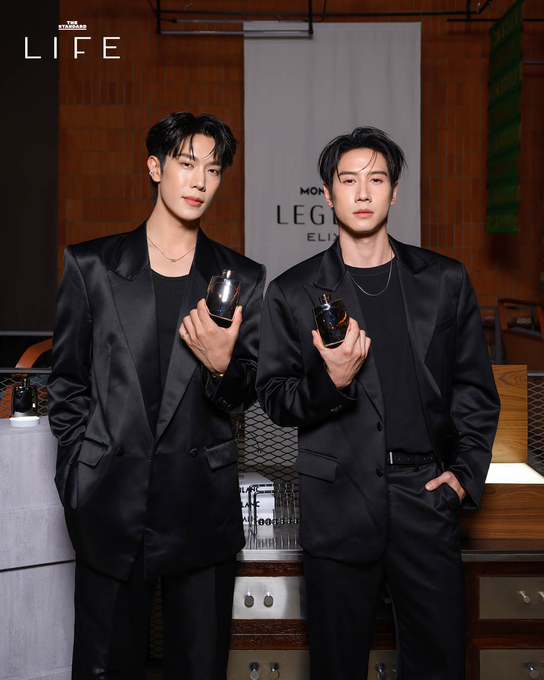 ภาพ เกรท สพล และ ไบร์ท รพีพงศ์ ถ่ายคู่กับน้ำหอม Montblanc Legend Elixir 1