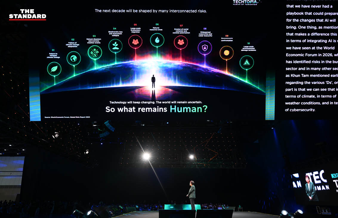 ภาพบรรยากาศงาน KBTG Techtopia: Human of Tomorrow บนเวทีเสวนาเกี่ยวกับบทบาทของมนุษย์ในยุค AI 1