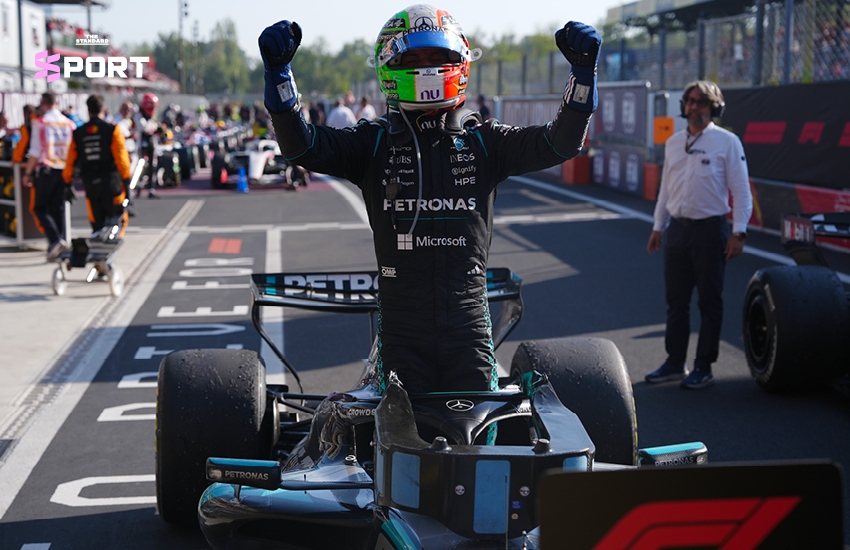 คิมี อันโตเนลลี นักขับ F1 ทีมเมอร์ซีเดส ฉลองชัยชนะหลังคว้าแชมป์อิตาเลียน กรังด์ปรีซ์ 3