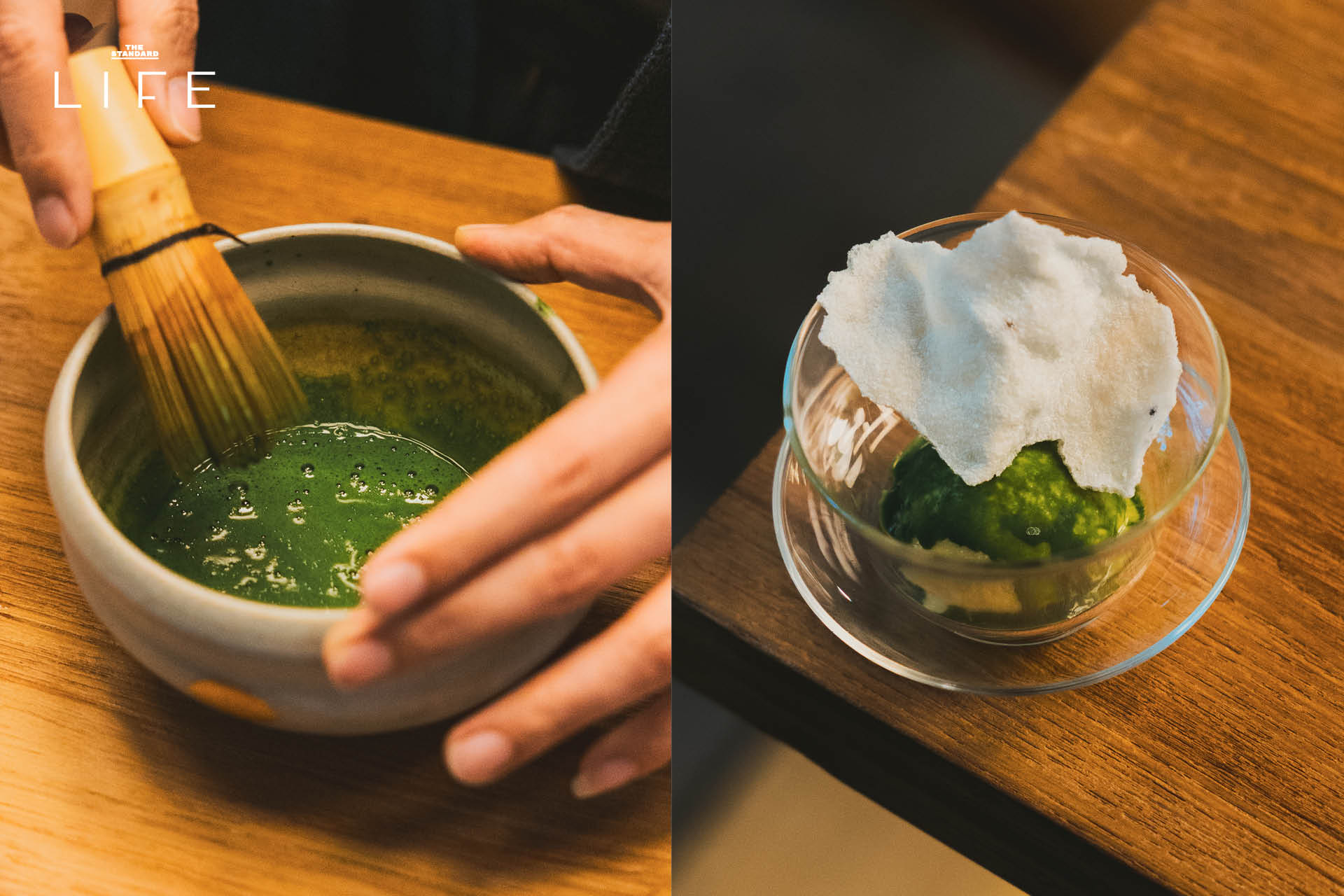 ชุด Tea Pairing ที่ร้าน Kizuki ประกอบด้วยชาและอาหารที่จัดวางอย่างสวยงาม 11