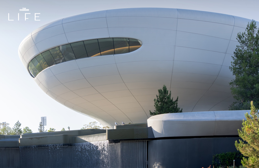 ภาพอาคาร Lucas Museum of Narrative Art ที่ลอสแอนเจลิส ซึ่งมีรูปทรงคล้ายก้อนเมฆหรือยานอวกาศ 3
