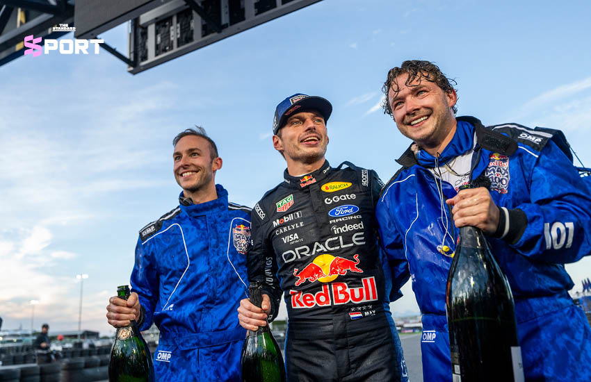 แม็กซ์ เวอร์สแตพเพน นักขับ F1 กำลังขับโกคาร์ตในการแข่งขัน Max vs 100 9