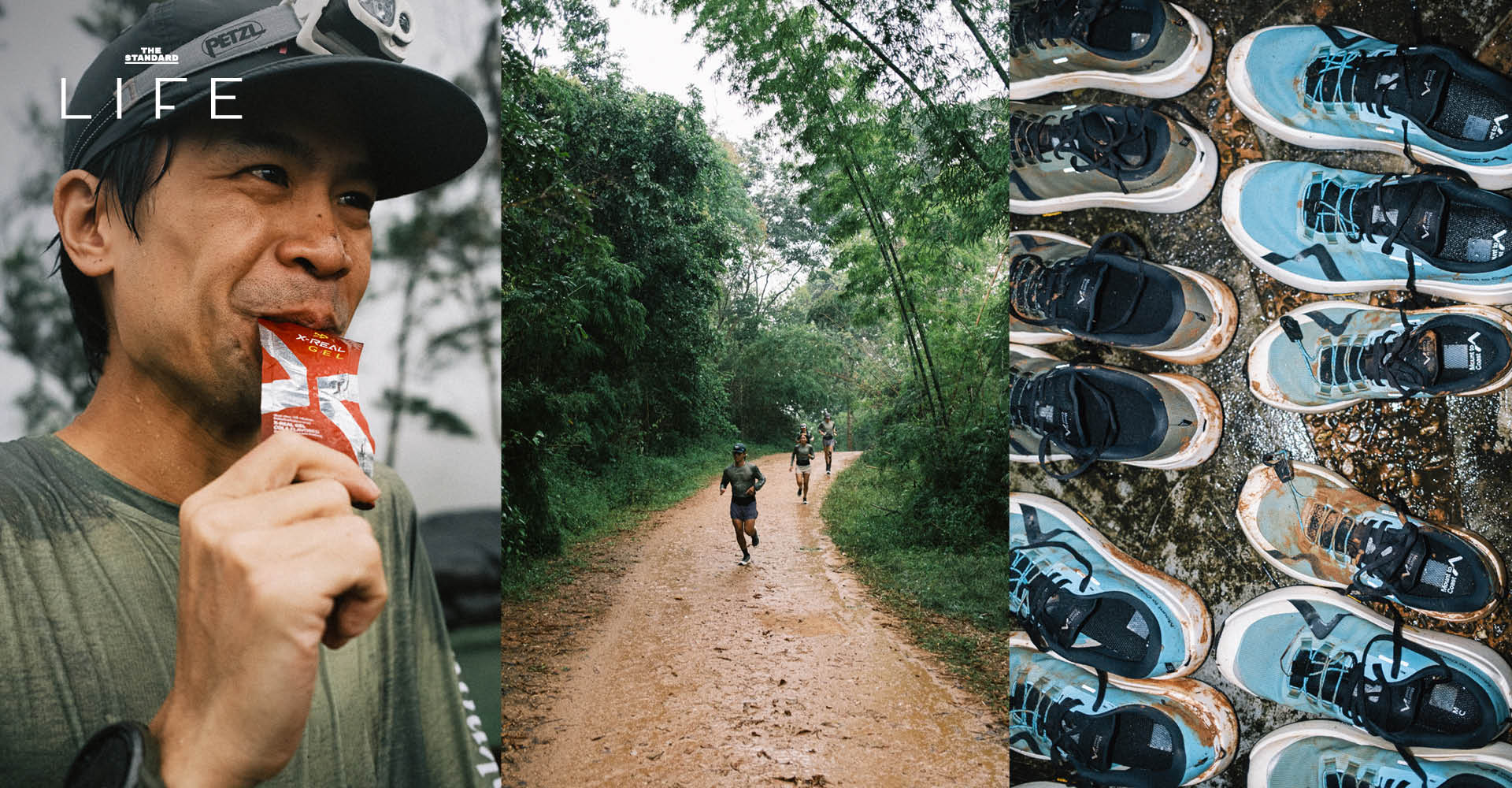 รองเท้าวิ่งเทรล Mount to Coast M1 บนเส้นทางธรรมชาติที่เปียกชื้น 6