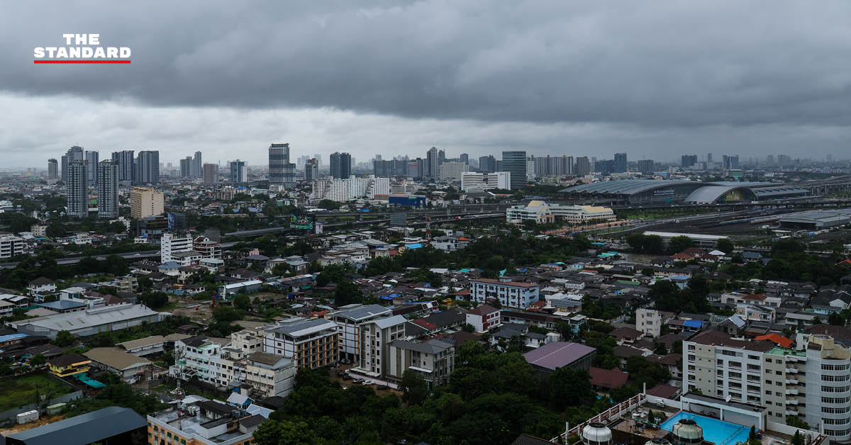 ภาพเมฆฝนปกคลุมเหนือพื้นที่กรุงเทพฯ และนนทบุรี