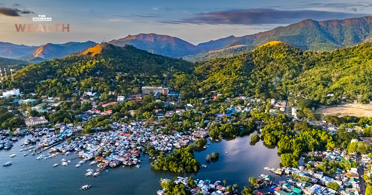 ภาพมุมสูงเมืองโคโรน จังหวัดปาลาวัน ประเทศฟิลิปปินส์