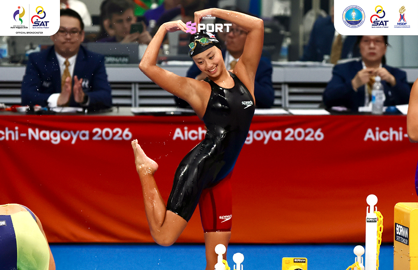 พิมพ์ชนก ชินวีระพันธุ์ นักว่ายน้ำทีมชาติไทยขณะแข่งขันว่ายน้ำกบ 200 เมตรหญิงในเอเชียนเกมส์ 5