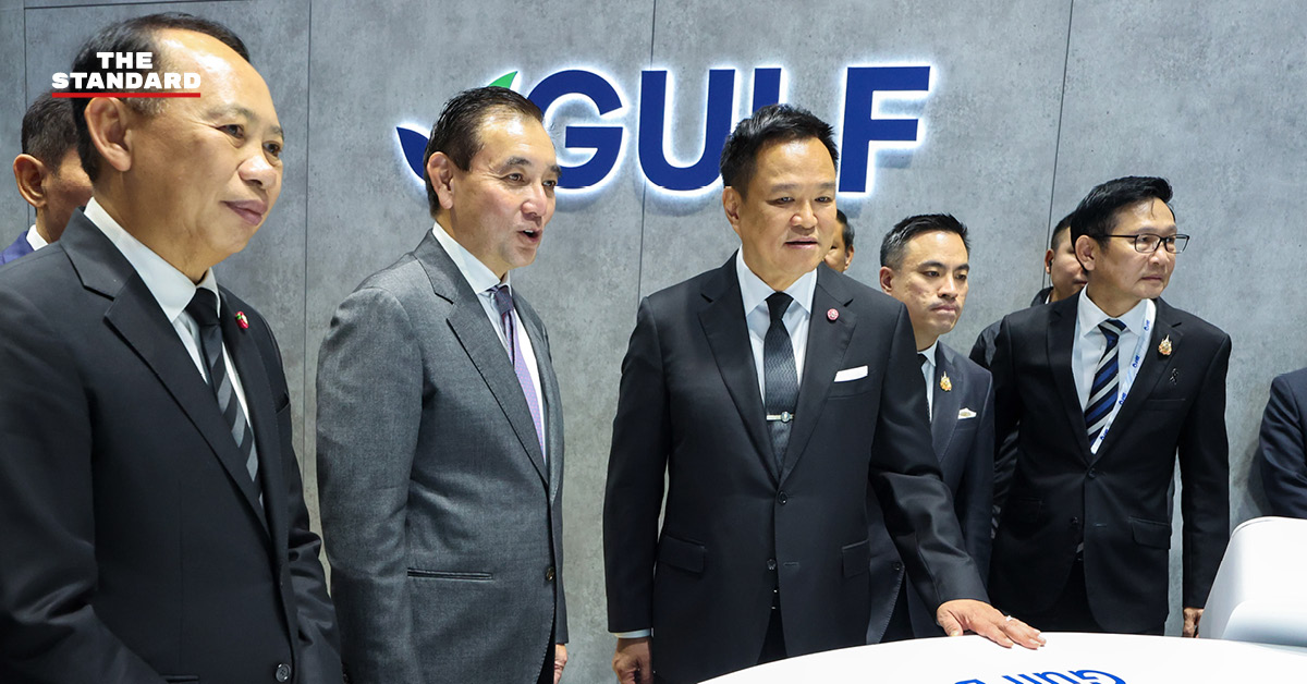 ภาพนายกรัฐมนตรีกล่าวปาฐกถาบนเวทีงาน Gastech 2026