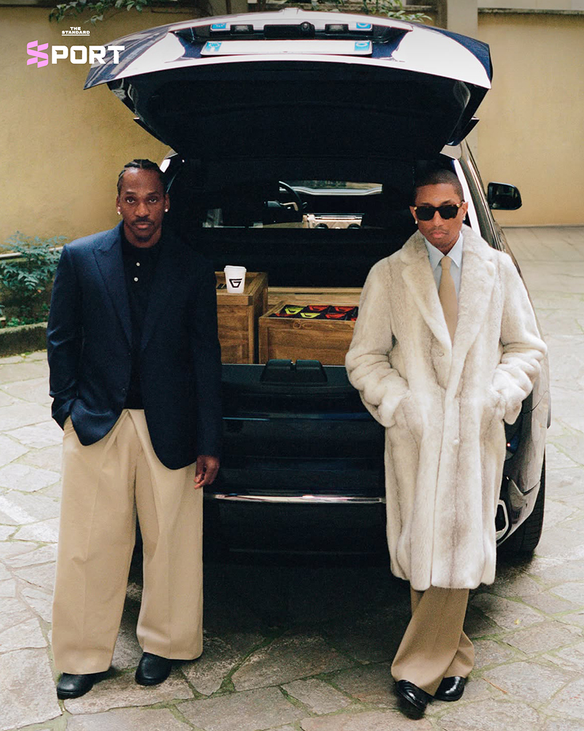 ภาพ Pusha T และ Pharrell Williams พร้อมโลโก้ Grindin’ Coffee 5