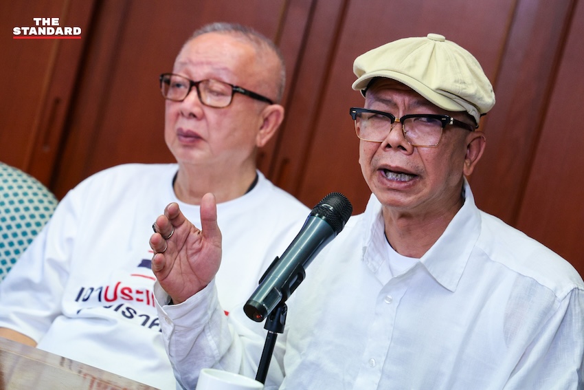 สนธิ ลิ้มทองกุล แถลงข่าวเรียกร้อง กกต. ตรวจสอบการฮั้ว สว. 3