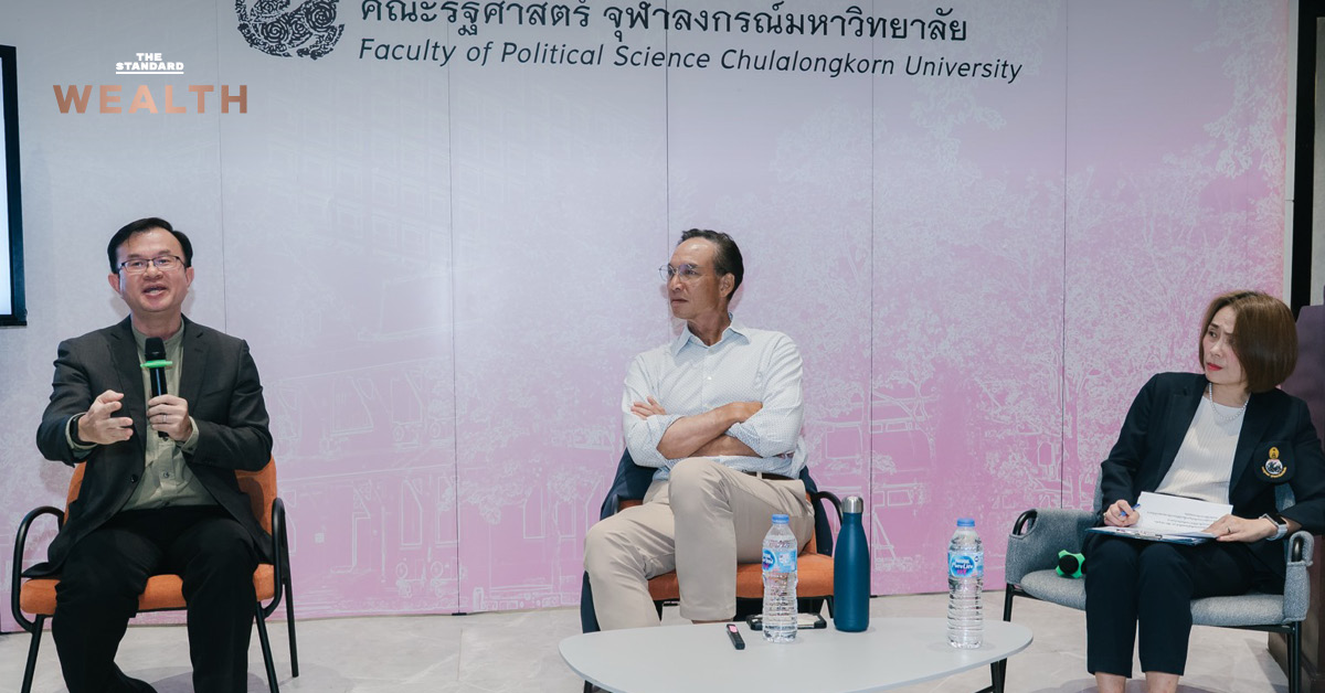 ภาพกราฟิกแสดงตัวเลขงบประมาณขาดดุลและภาระหนี้ของประเทศไทย