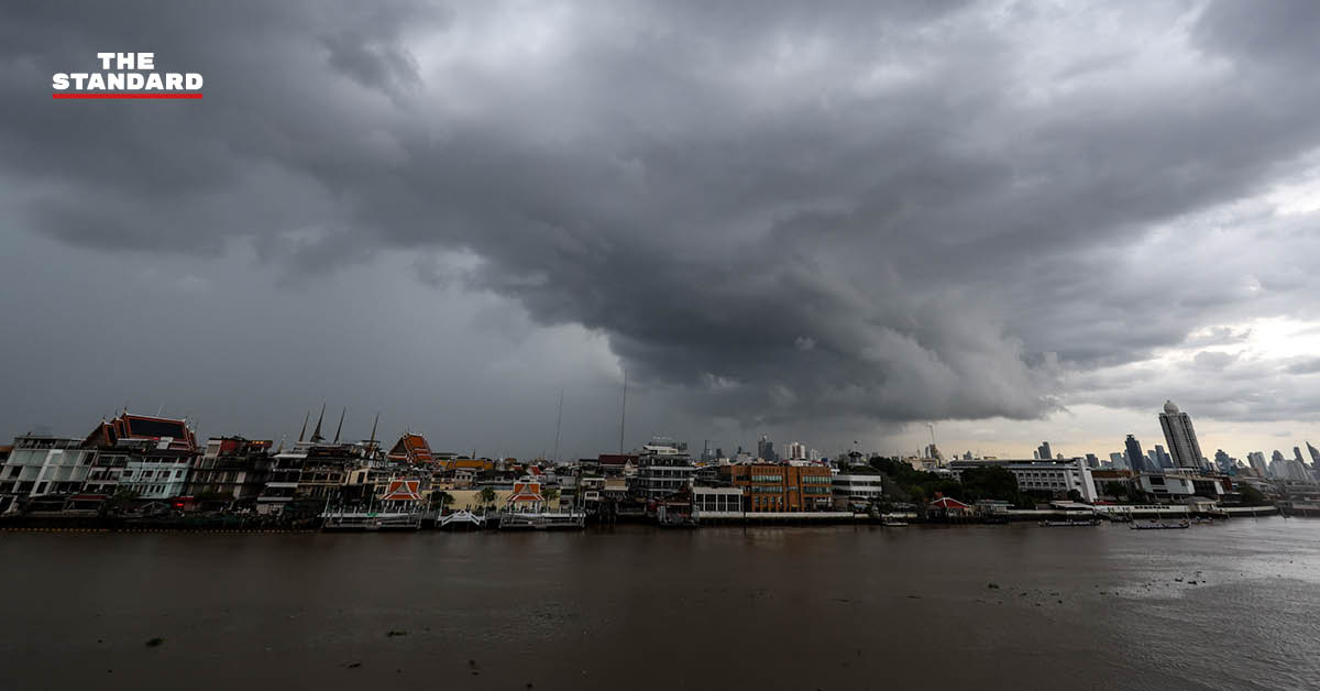 ภาพกราฟิกจากกรมอุตุนิยมวิทยา แสดงประกาศเตือนฝนตกหนักถึงหนักมาก ฉบับที่ 6