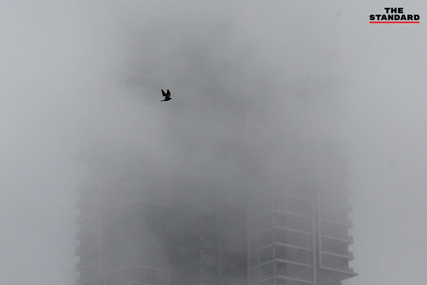 ภาพแผนที่แสดงพื้นที่เสี่ยงฝนตกหนักถึงหนักมากและน้ำท่วมฉับพลันตามประกาศกรมอุตุนิยมวิทยา 10