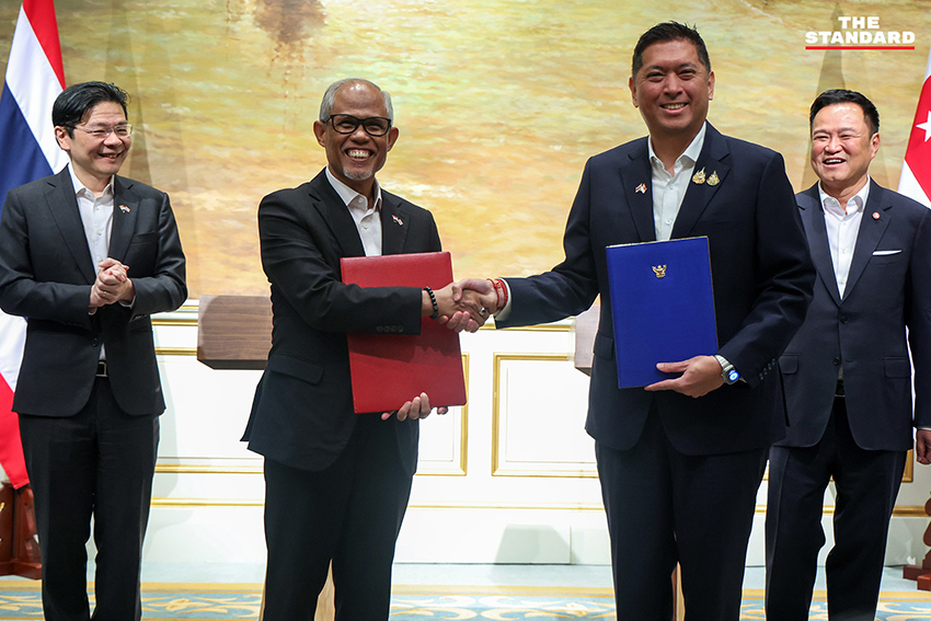 นายกรัฐมนตรีอนุทิน ชาญวีรกูล และนายกรัฐมนตรีลอว์เรนซ์ หว่อง แถลงข่าวร่วมกัน 3