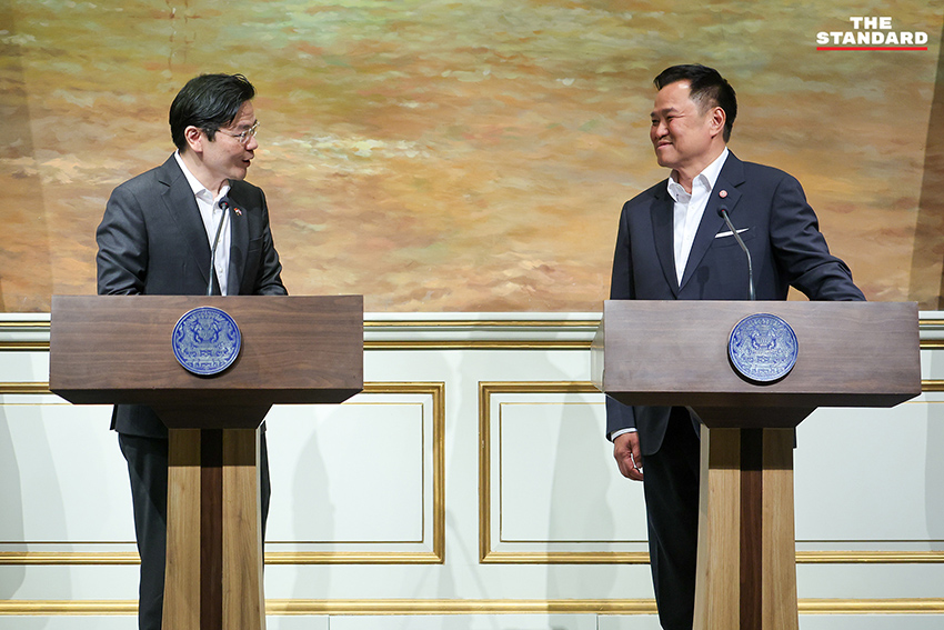 นายกรัฐมนตรีอนุทิน ชาญวีรกูล และนายกรัฐมนตรีลอว์เรนซ์ หว่อง แถลงข่าวร่วมกัน 5