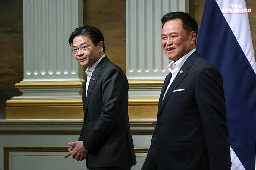 นายกรัฐมนตรีอนุทิน ชาญวีรกูล และนายกรัฐมนตรีลอว์เรนซ์ หว่อง แถลงข่าวร่วมกัน 6