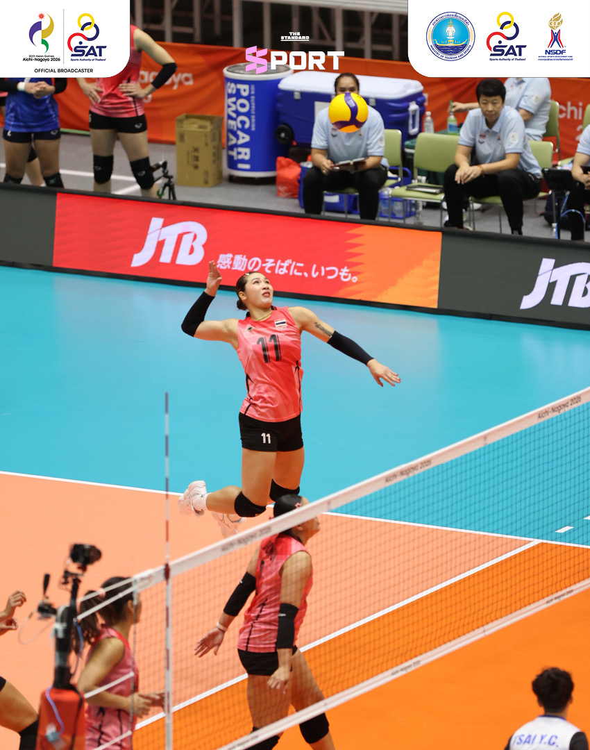 ภาพนักวอลเลย์บอลหญิงทีมชาติไทยกำลังแข่งขันกับไชนีสไทเปในเอเชียนเกมส์ 2026 5