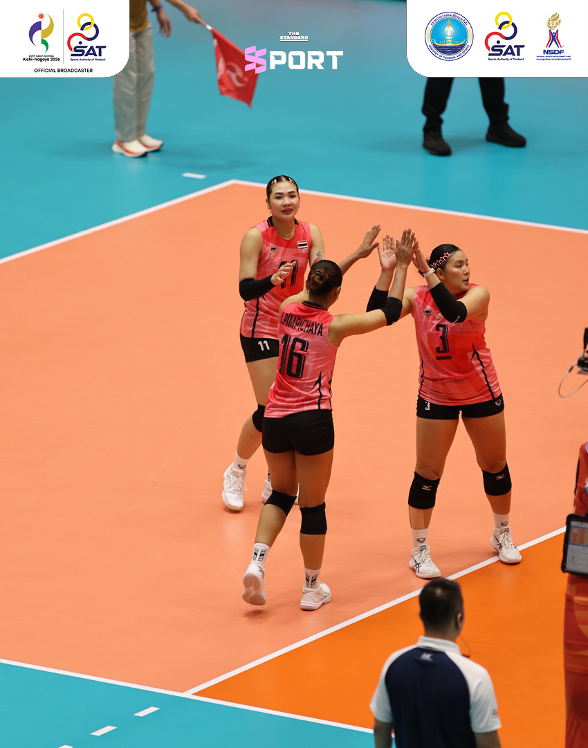 ภาพนักวอลเลย์บอลหญิงทีมชาติไทยกำลังแข่งขันกับไชนีสไทเปในเอเชียนเกมส์ 2026 6