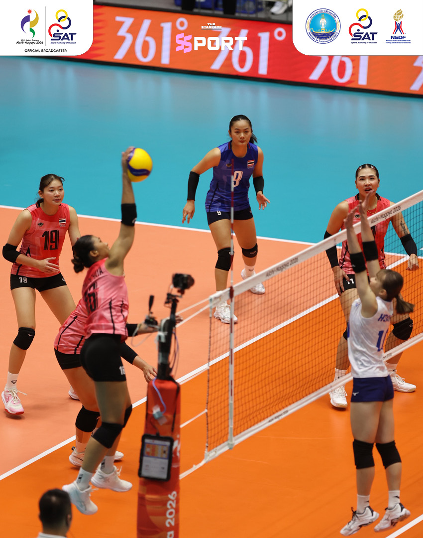 ภาพนักวอลเลย์บอลหญิงทีมชาติไทยกำลังแข่งขันกับไชนีสไทเปในเอเชียนเกมส์ 2026 8