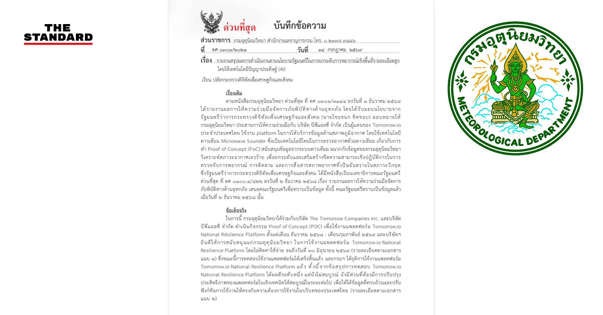 ภาพกราฟิกแสดงข้อมูลการพยากรณ์อากาศด้วยเทคโนโลยี AI